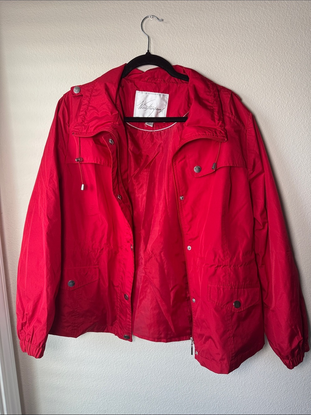 Weatherproof Red Hooded Utility Jacket